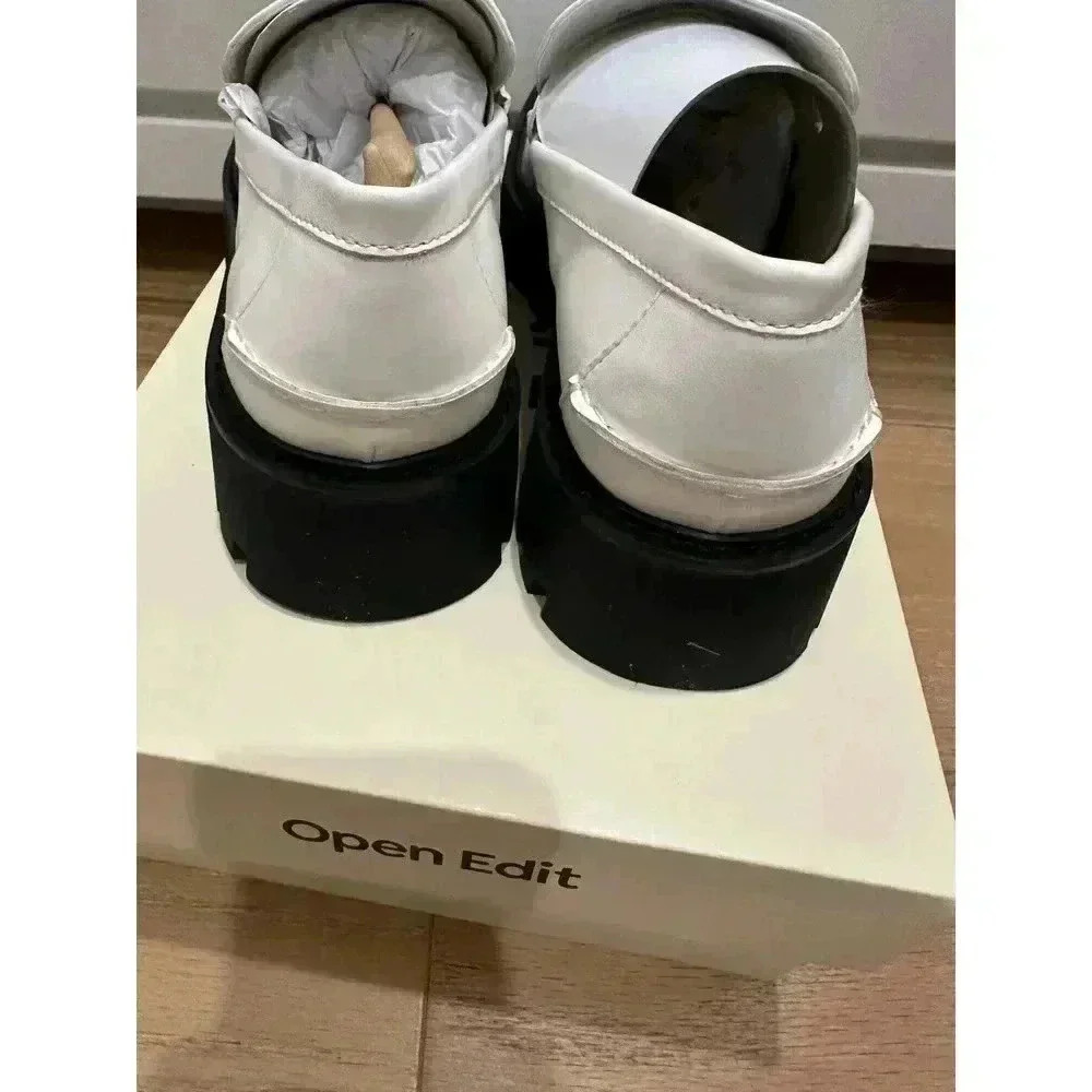 OPEN EDIT Ivory Leather Heather Platform Bit Loafer - Picture 5 of 5